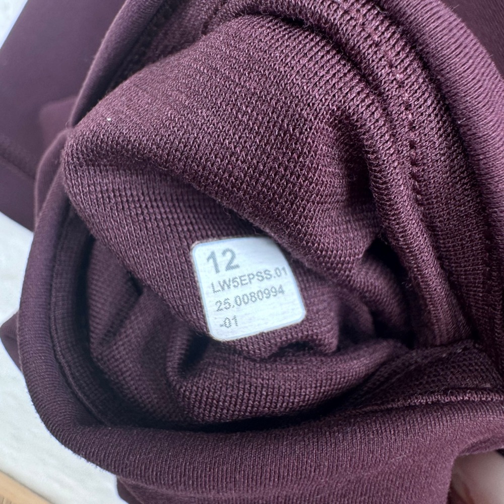 Lululemon Leggings Women 12 Burgundy High Rise Side Pockets 25 Inseam LW5EPSS - Picture 3 of 8
